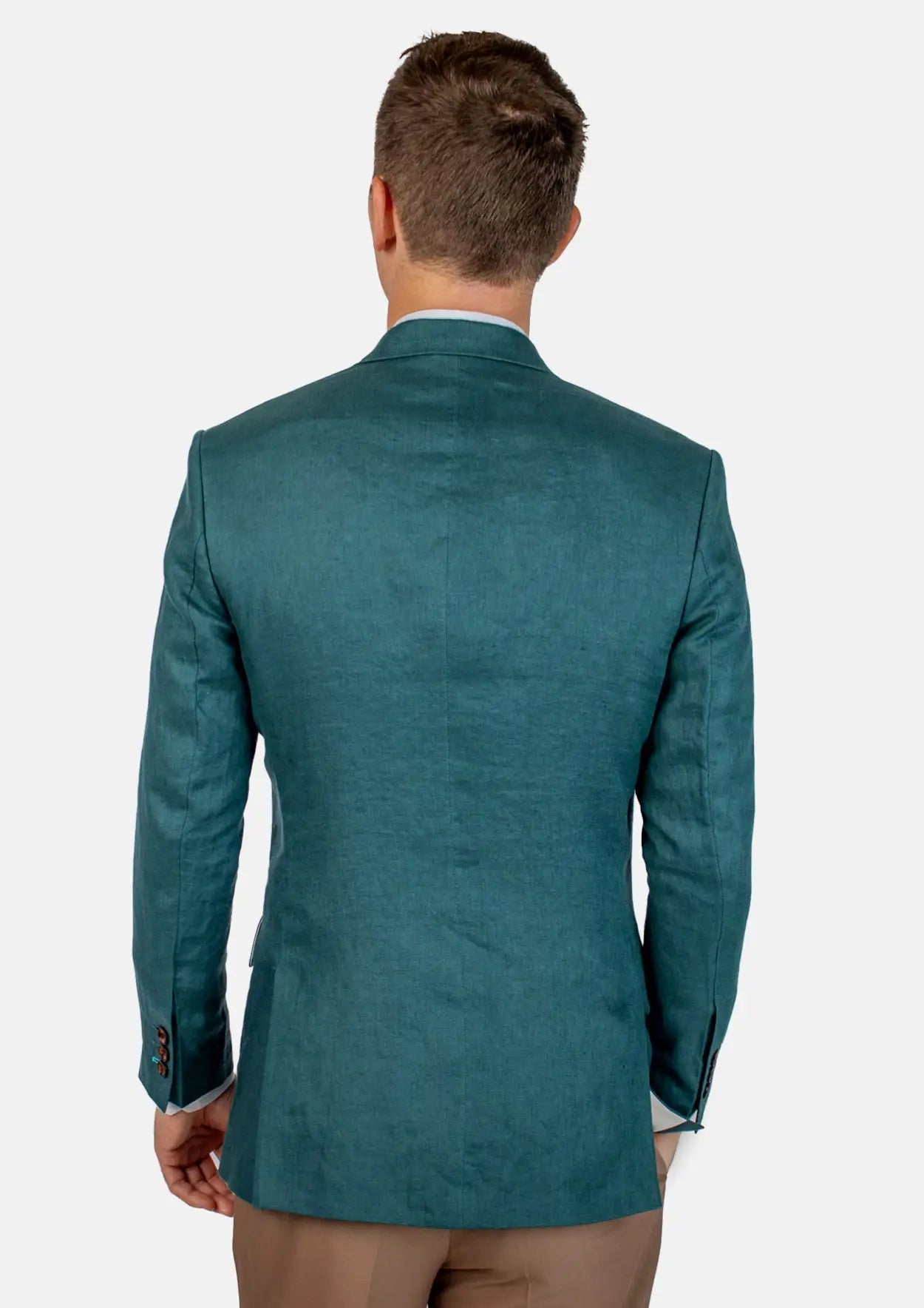 Ellis Deep Teal Linen Jacket - SARTORO