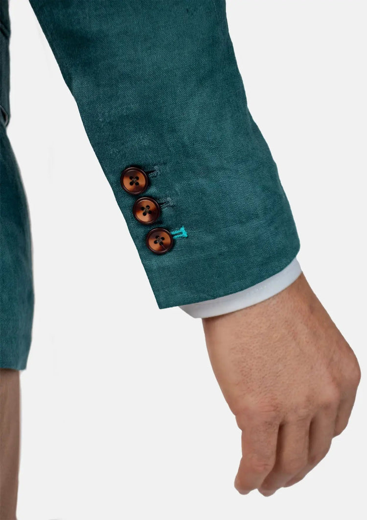 Ellis Deep Teal Linen Jacket - SARTORO258