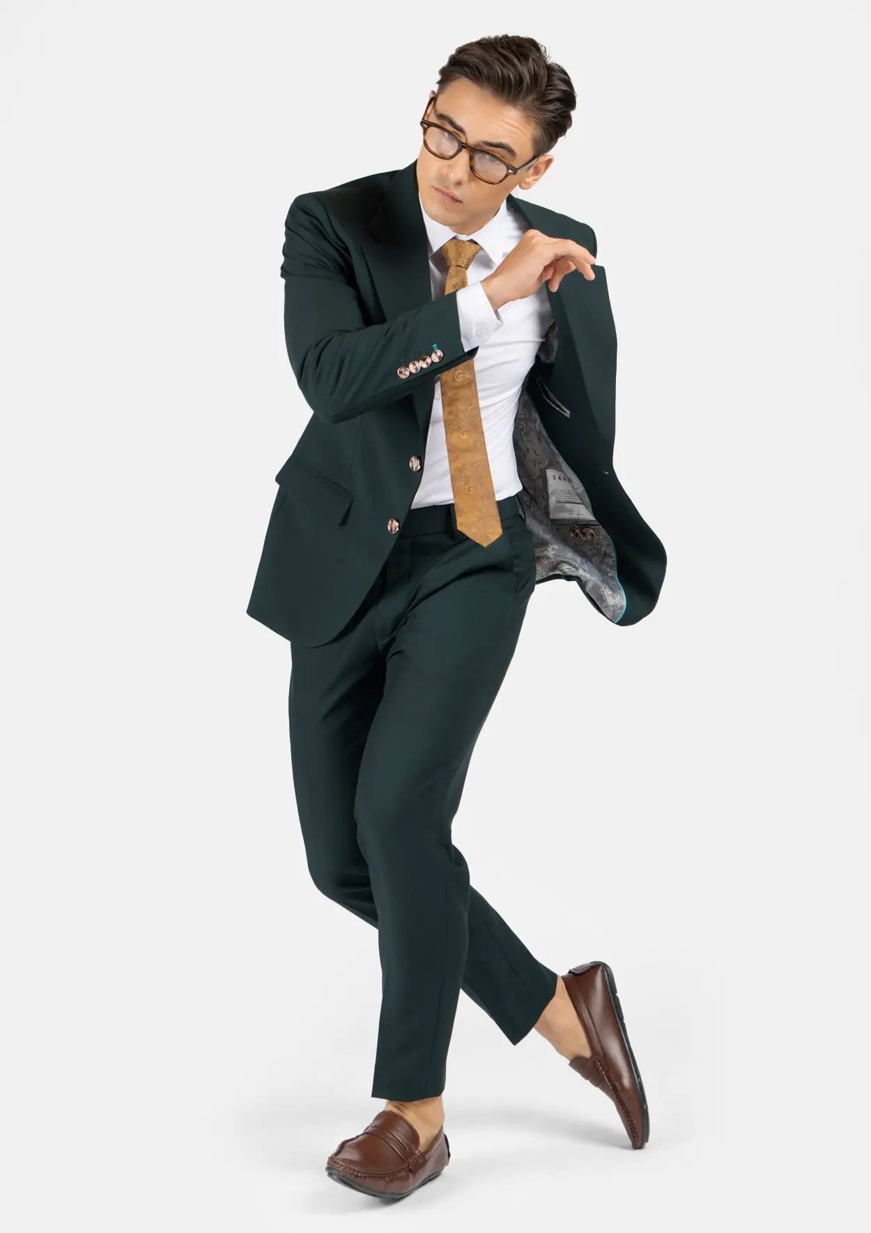 Men's Ellis Emerald Green Stretch Suit | SARTORO Men's Ellis Emerald Green Stretch Suit | SARTORO