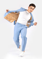 Ellis Icy Blue Stretch Suit - SARTORO157