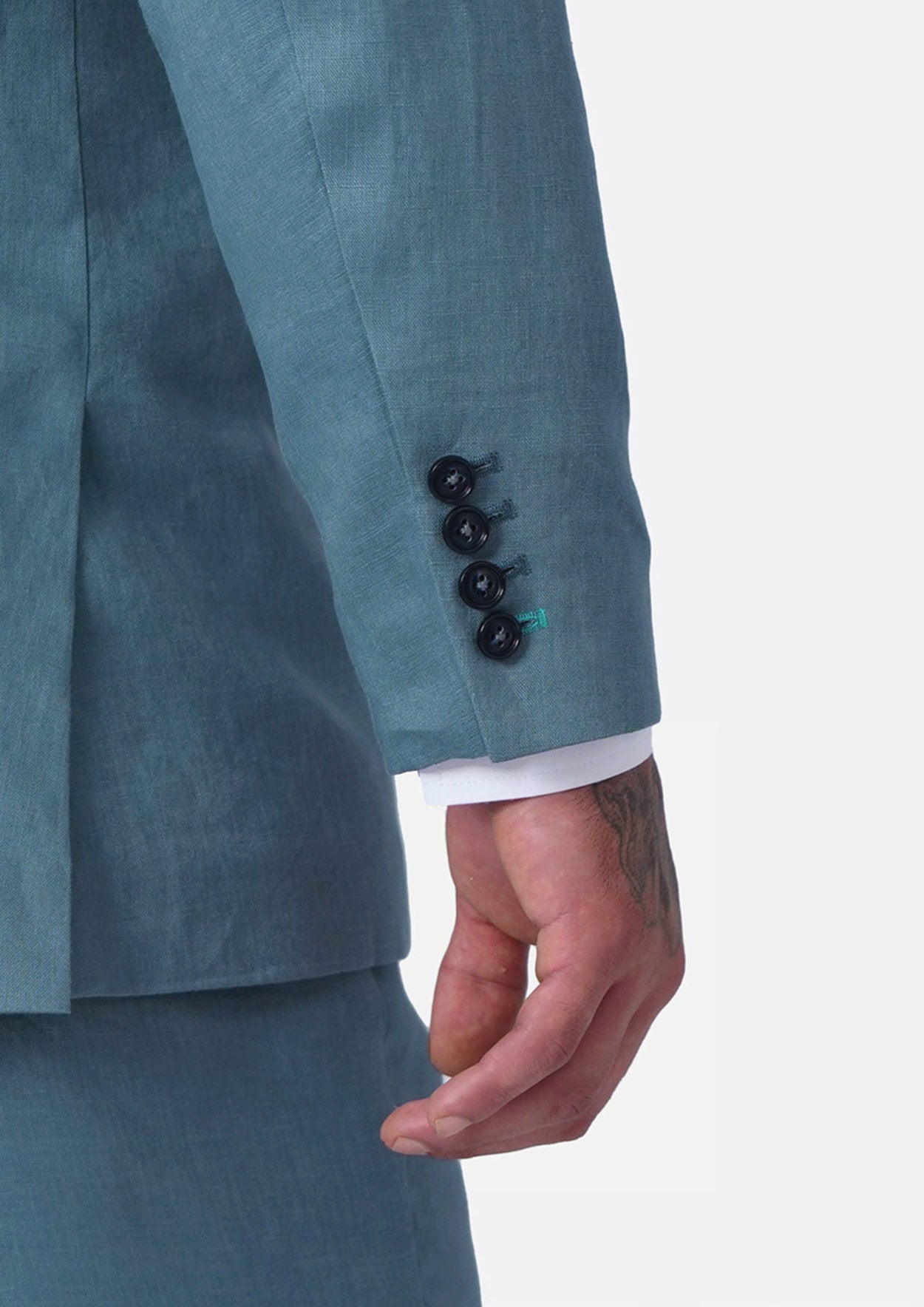 Ellis Koi Blue Linen Jacket - SARTORO