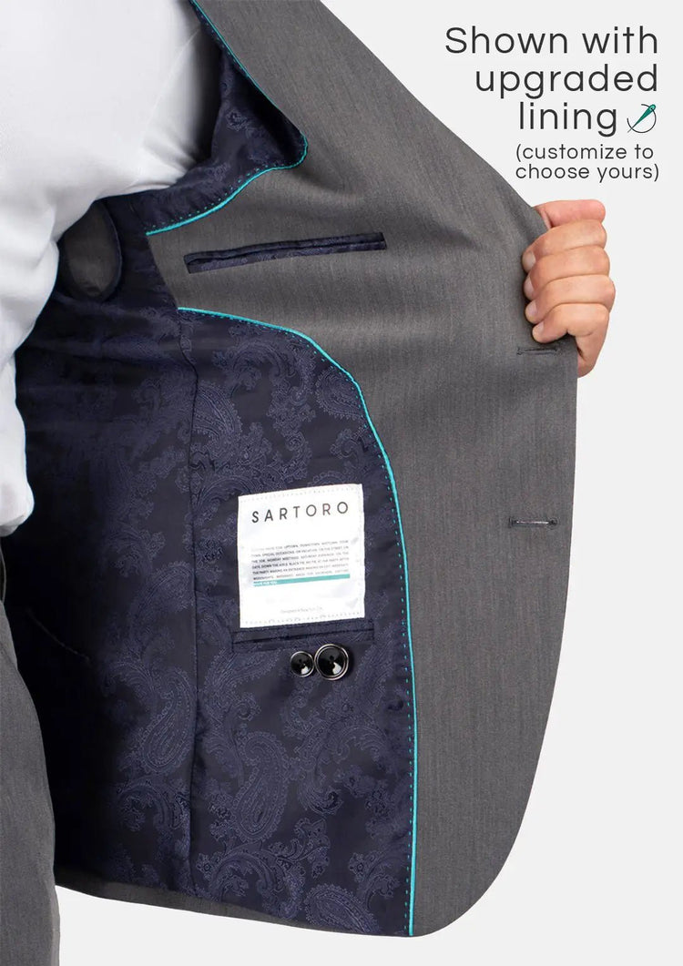 Ellis Light Grey Stretch Jacket - SARTORO320
