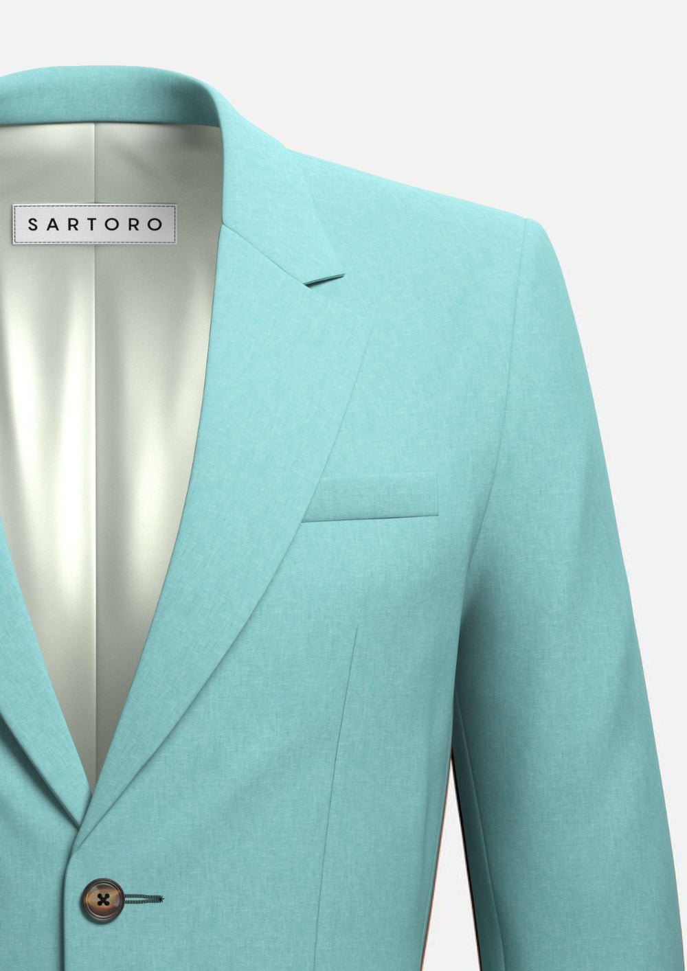 Ellis Light Teal Linen Jacket - SARTORO