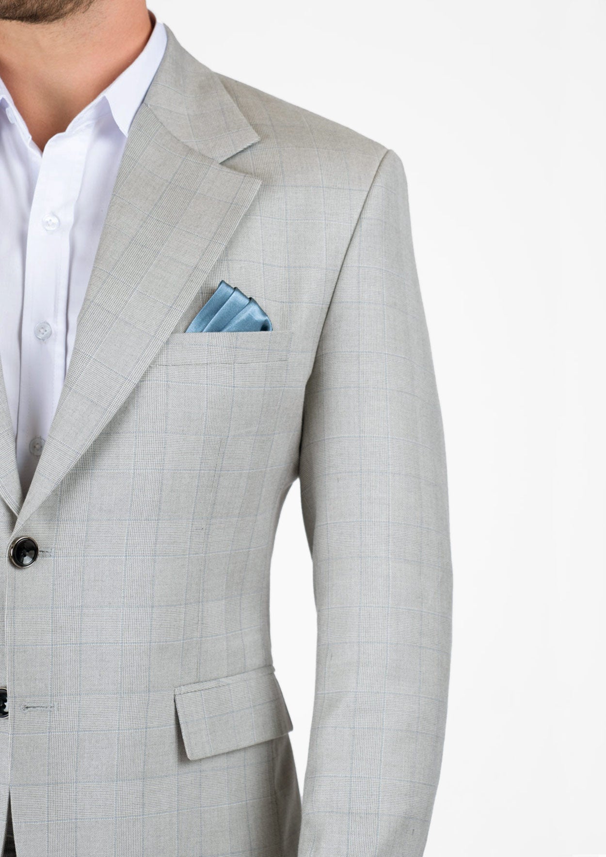 Ellis Off-White Prince Of Wales Jacket - SARTORO