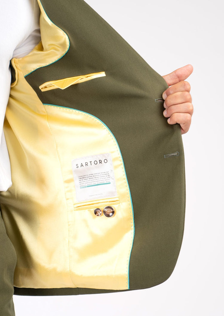 Ellis Olive Cotton Jacket - SARTORO54