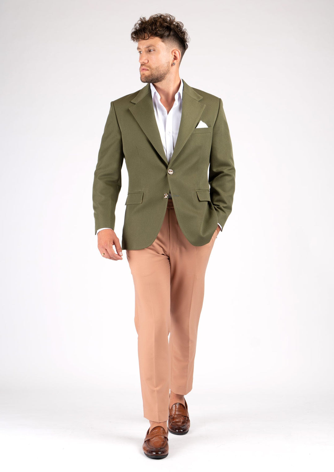 Ellis Olive Cotton Jacket - SARTORO