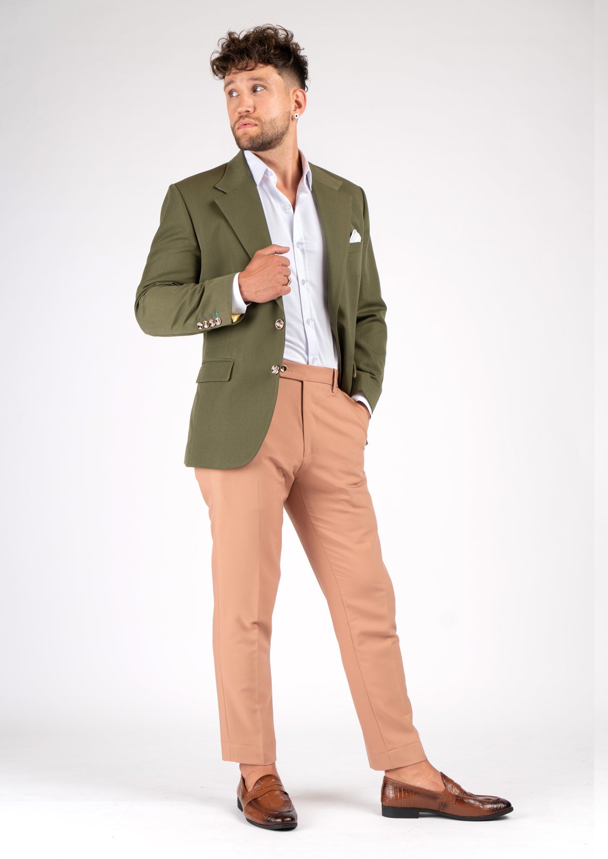 Ellis Olive Cotton Jacket - SARTORO