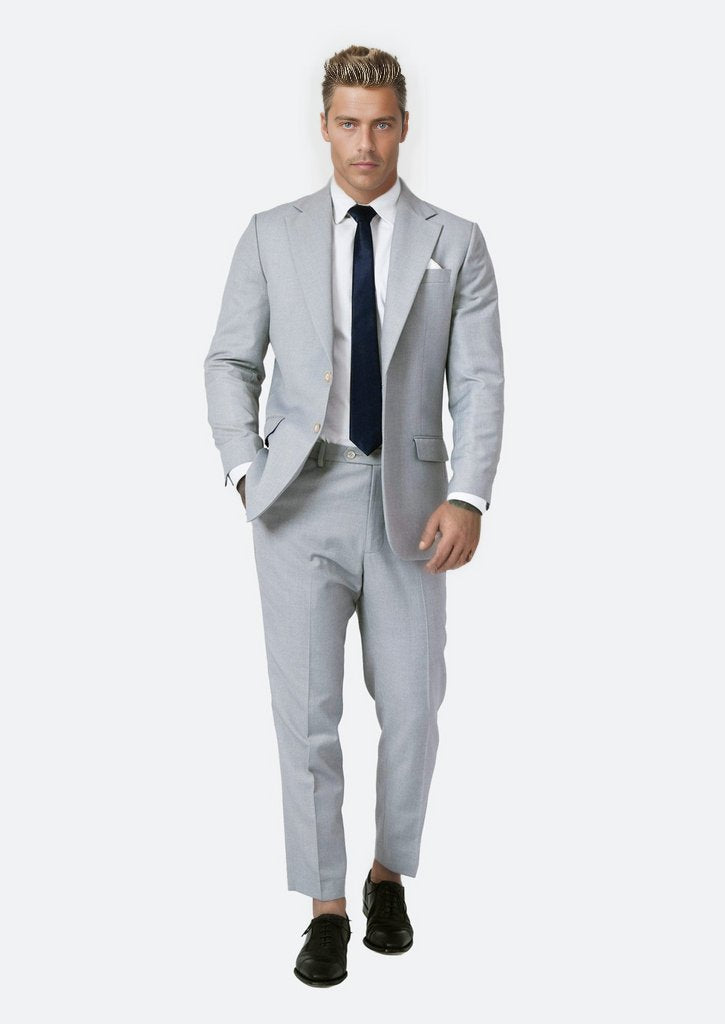 Ellis Powder Grey Twill Suit - SARTORO