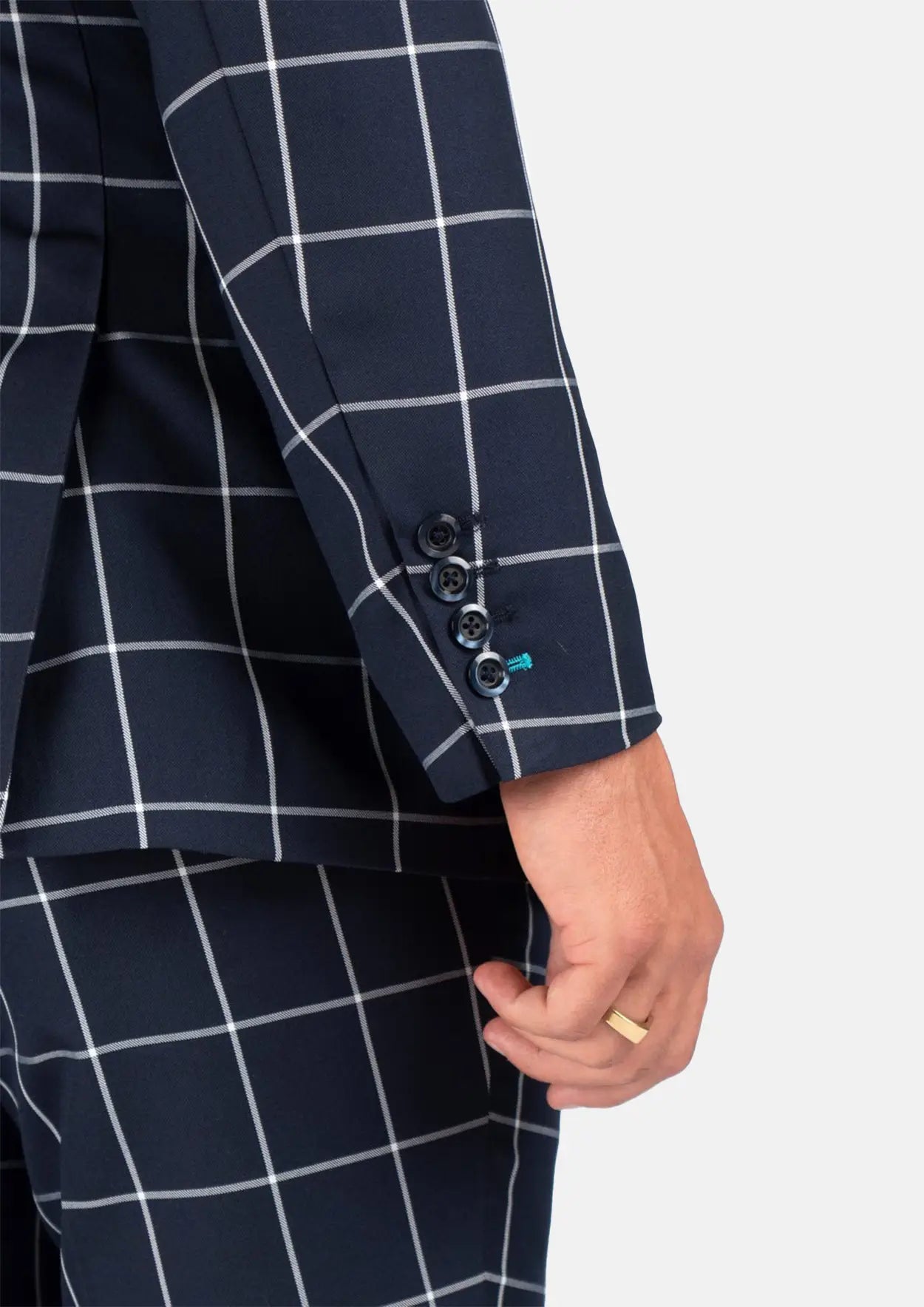 Ellis Regal Navy Windowpane Jacket - SARTORO