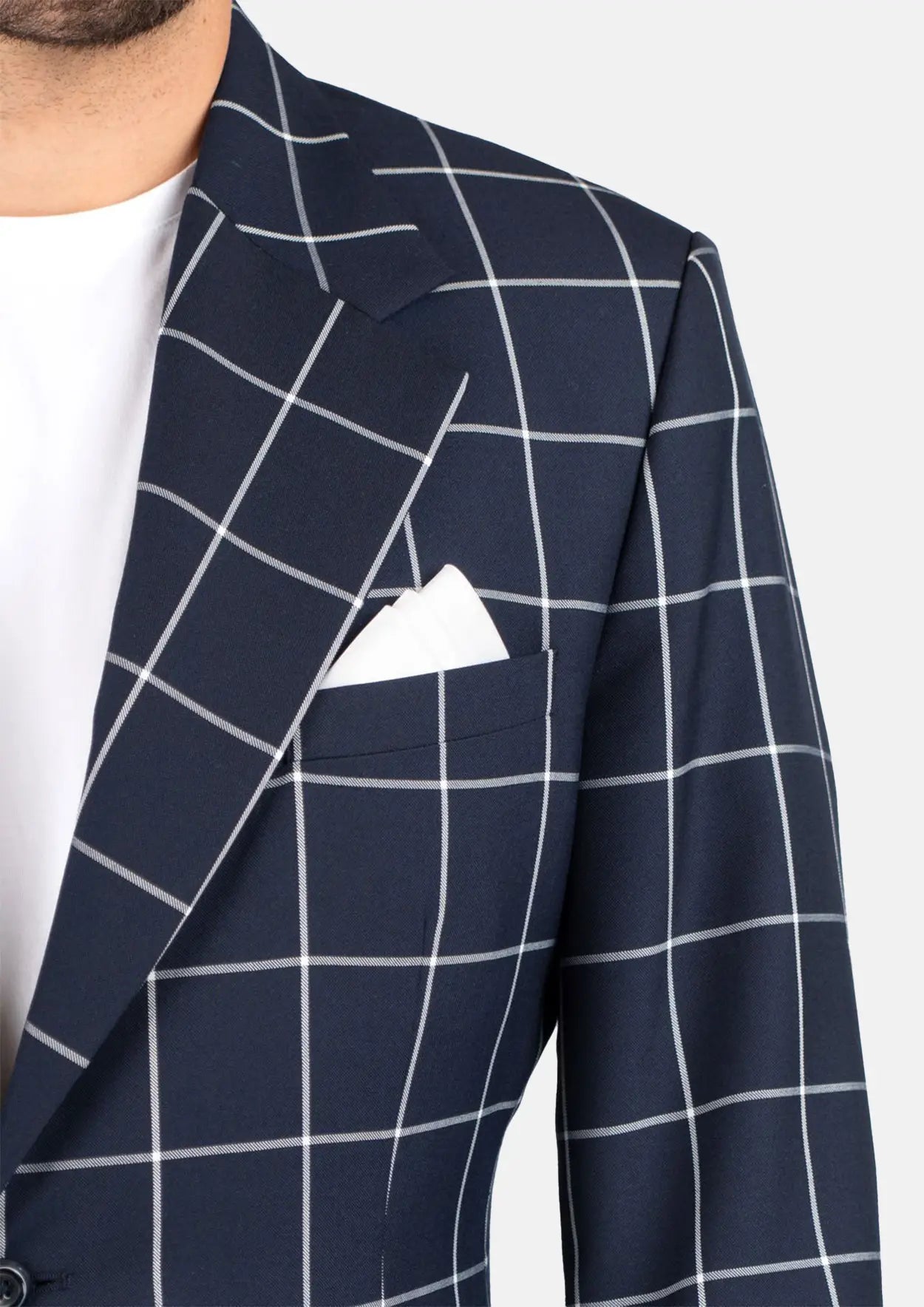 Ellis Regal Navy Windowpane Jacket - SARTORO