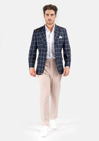 Ellis Regal Navy Windowpane Jacket - SARTORO412