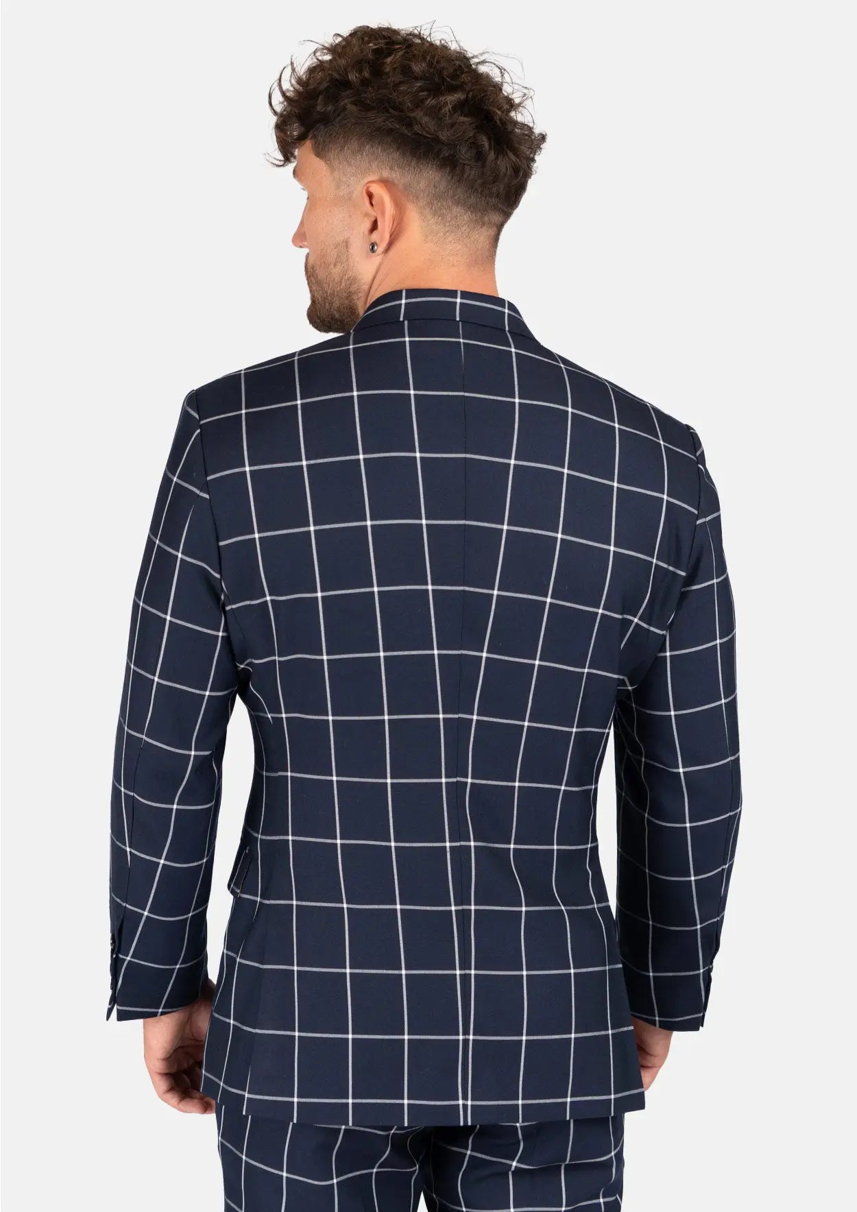 Ellis Regal Navy Windowpane Jacket - SARTORO