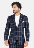 Ellis Regal Navy Windowpane Suit - SARTORO988