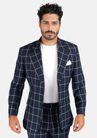 Ellis Regal Navy Windowpane Suit - SARTORO101