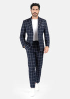 Ellis Regal Navy Windowpane Suit - SARTORO316