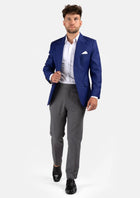 Ellis Royal Blue Twill Jacket - SARTORO296