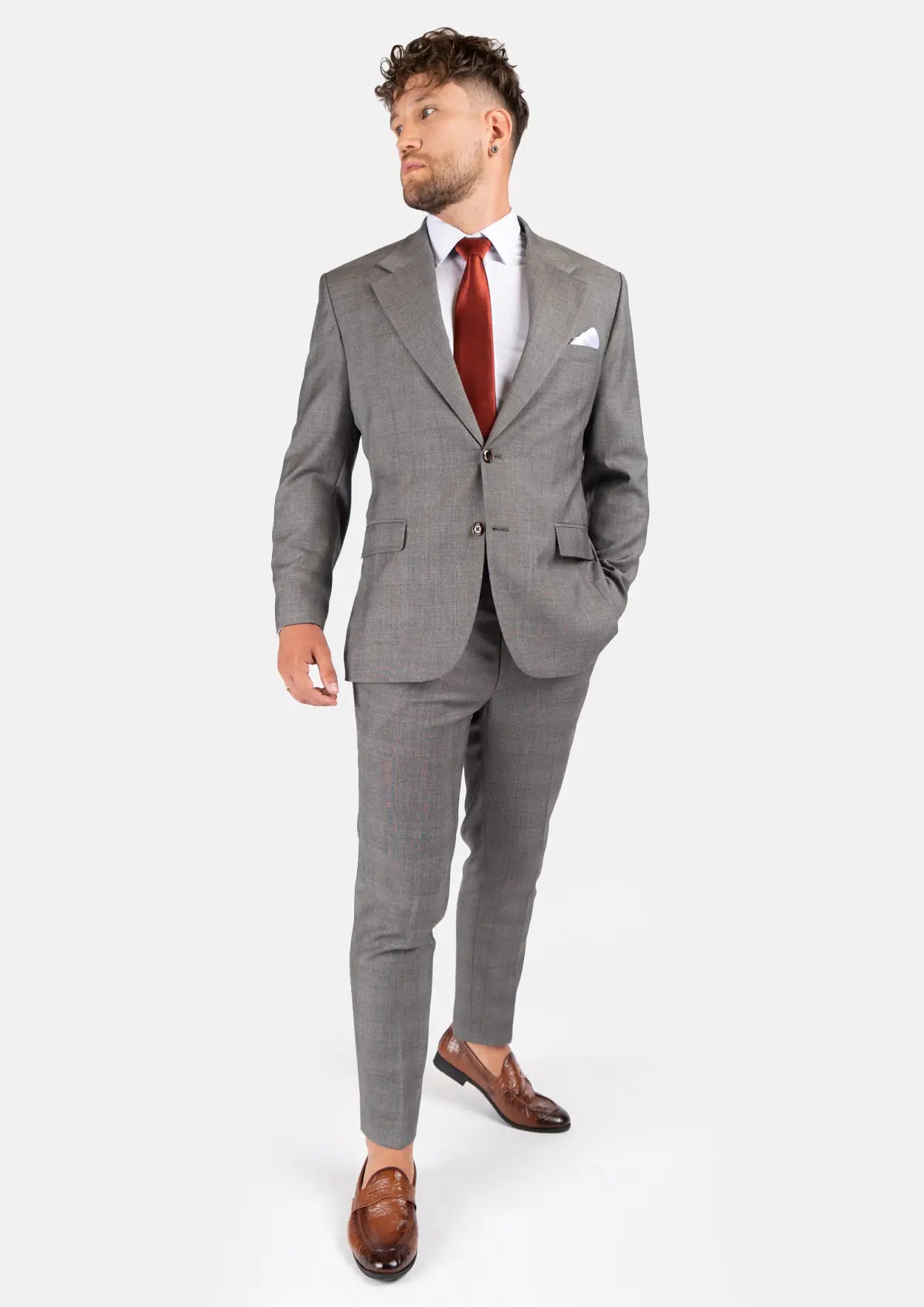 Ellis Spanish Grey Prince Of Wales Suit - SARTORO