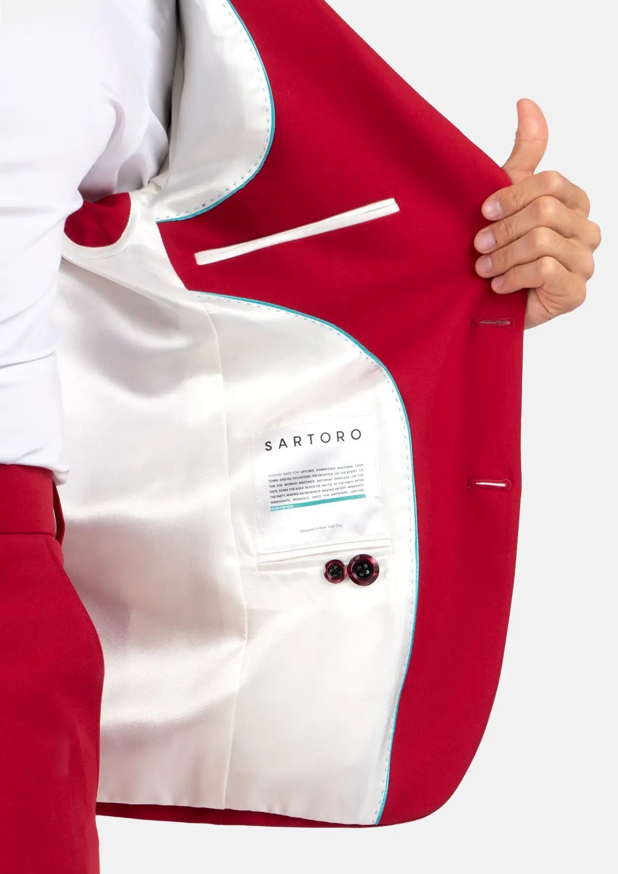 Ellis Spanish Red Stretch Suit - SARTORO