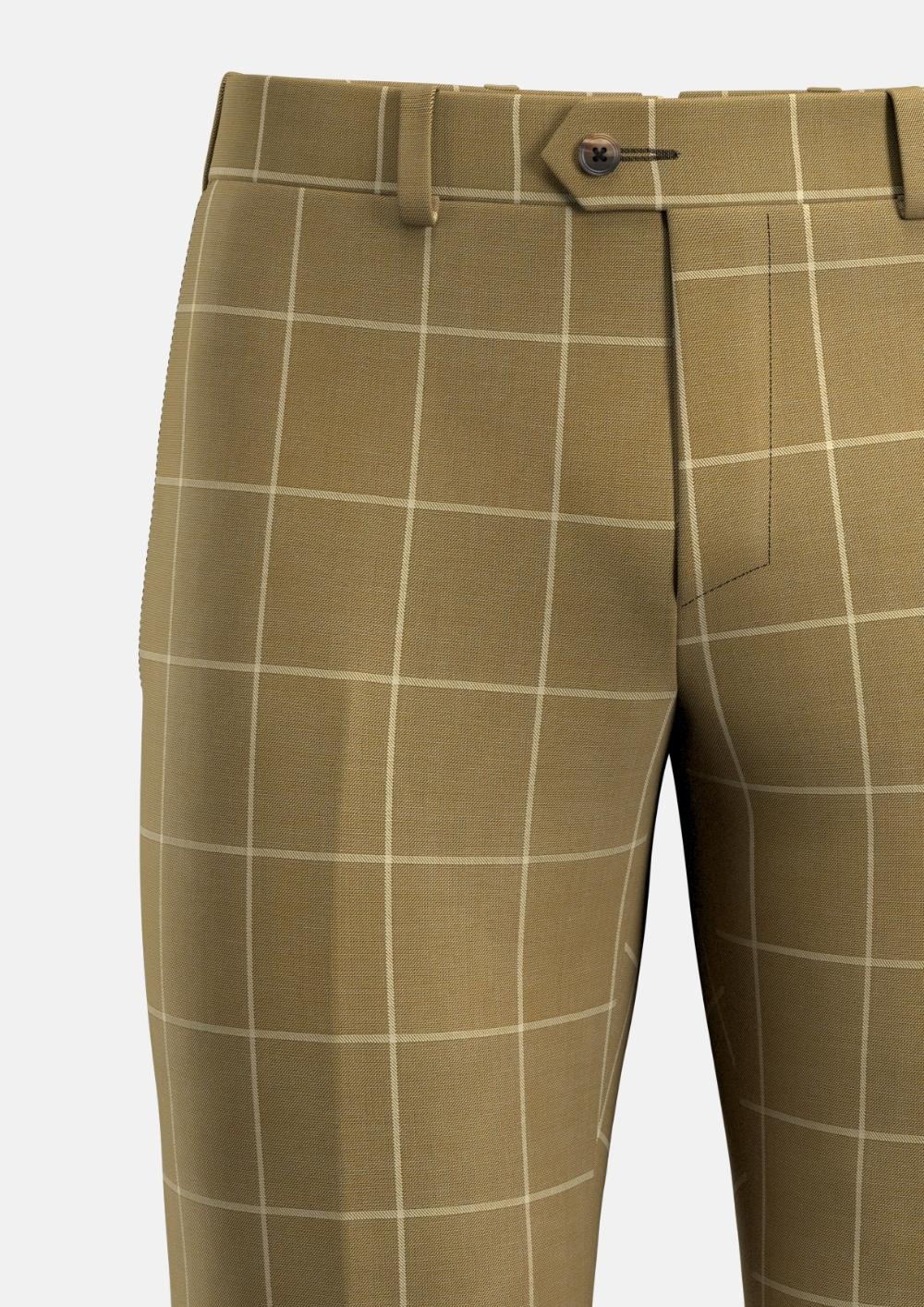 Gold Windowpane Pants - SARTORO