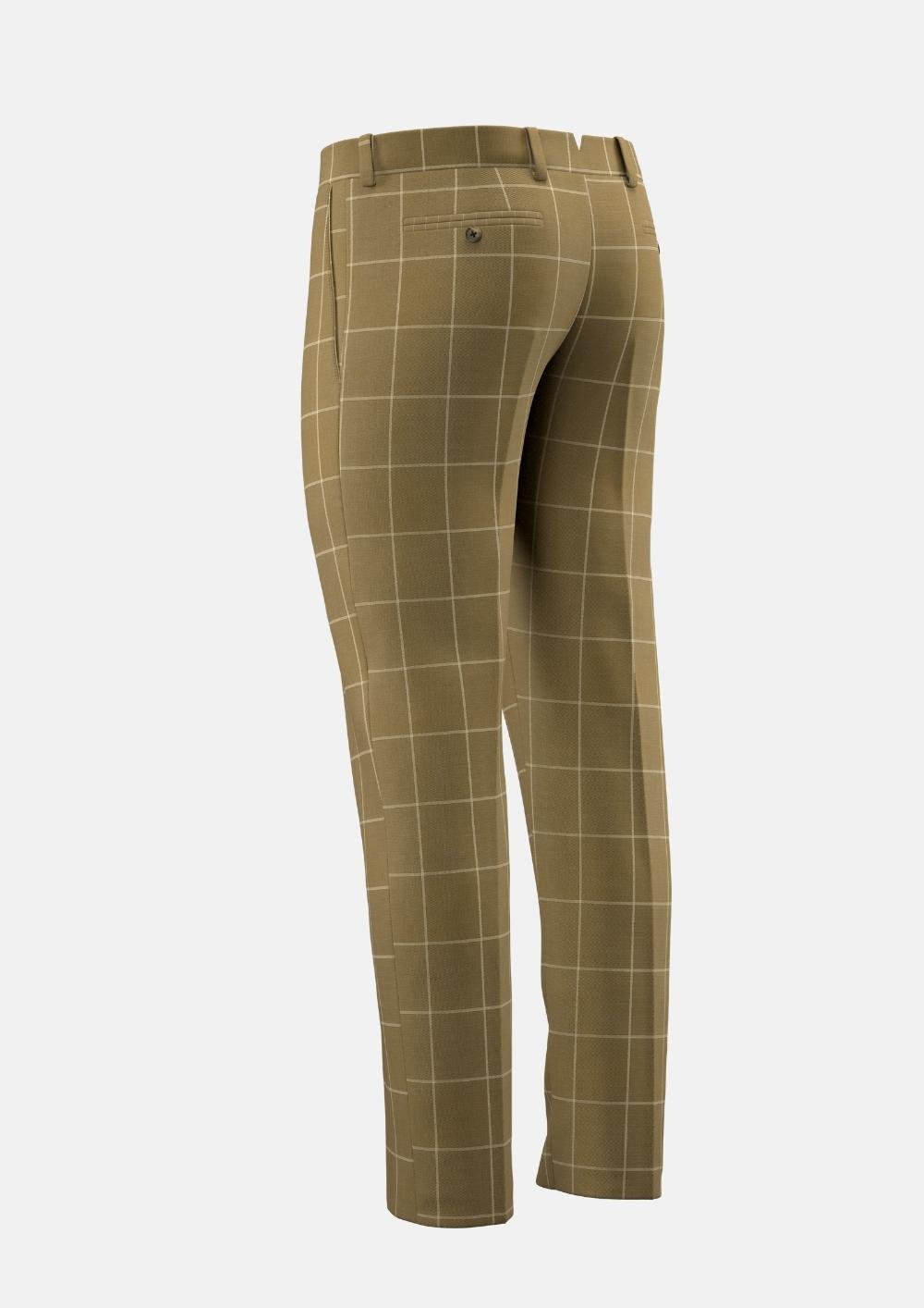 Gold Windowpane Pants - SARTORO