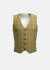 Gold Windowpane Vest - SARTORO
