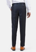 Graphite Blue Microcheck Pants - SARTORO