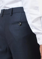 Graphite Blue Microcheck Pants - SARTORO901
