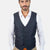Graphite Blue Microcheck Vest - SARTORO