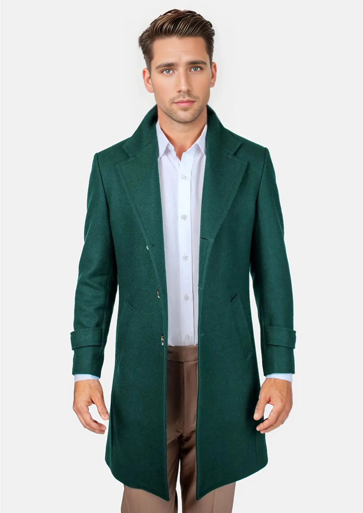 Green Classic Overcoat - SARTORO