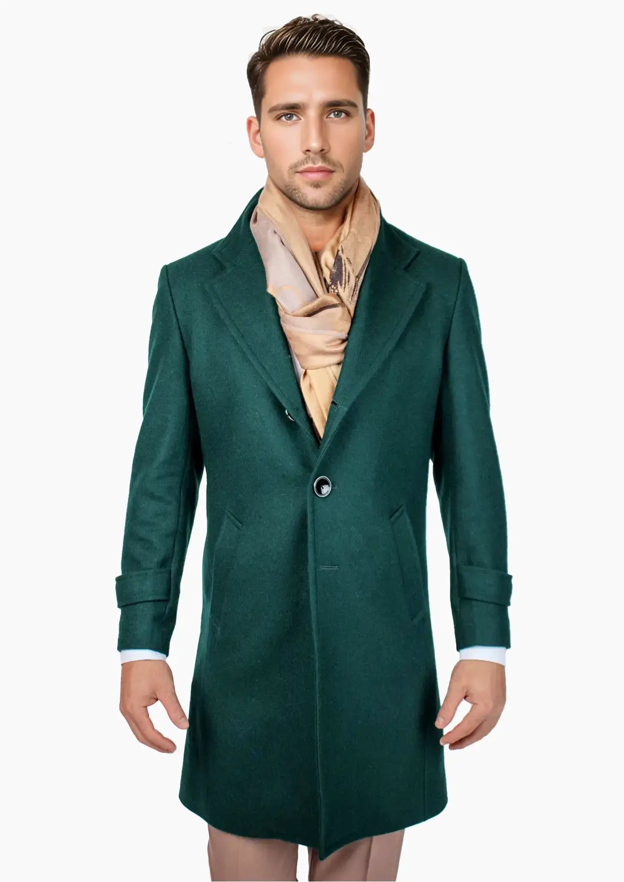Green Classic Overcoat - SARTORO