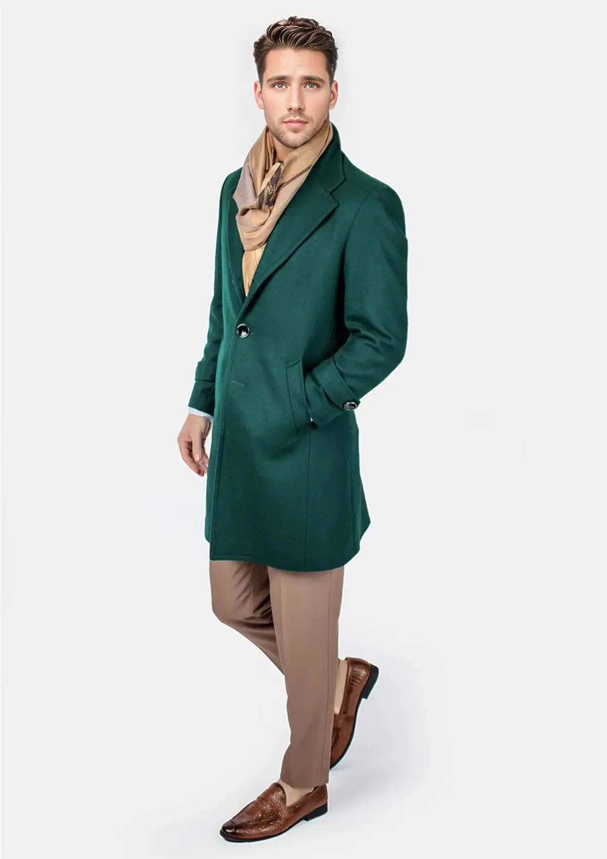 Green Classic Overcoat - SARTORO