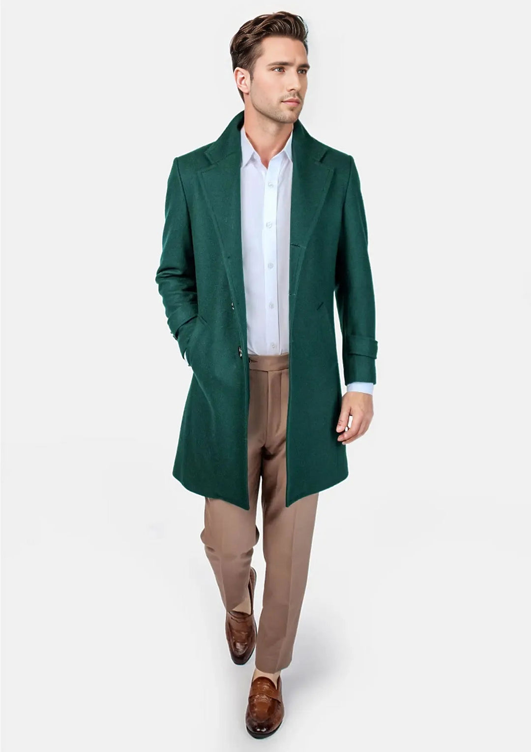 Green Classic Overcoat - SARTORO