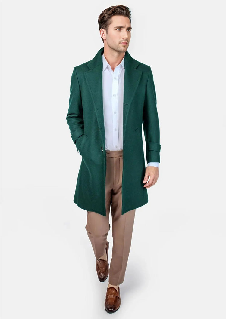 Green Classic Overcoat - SARTORO418