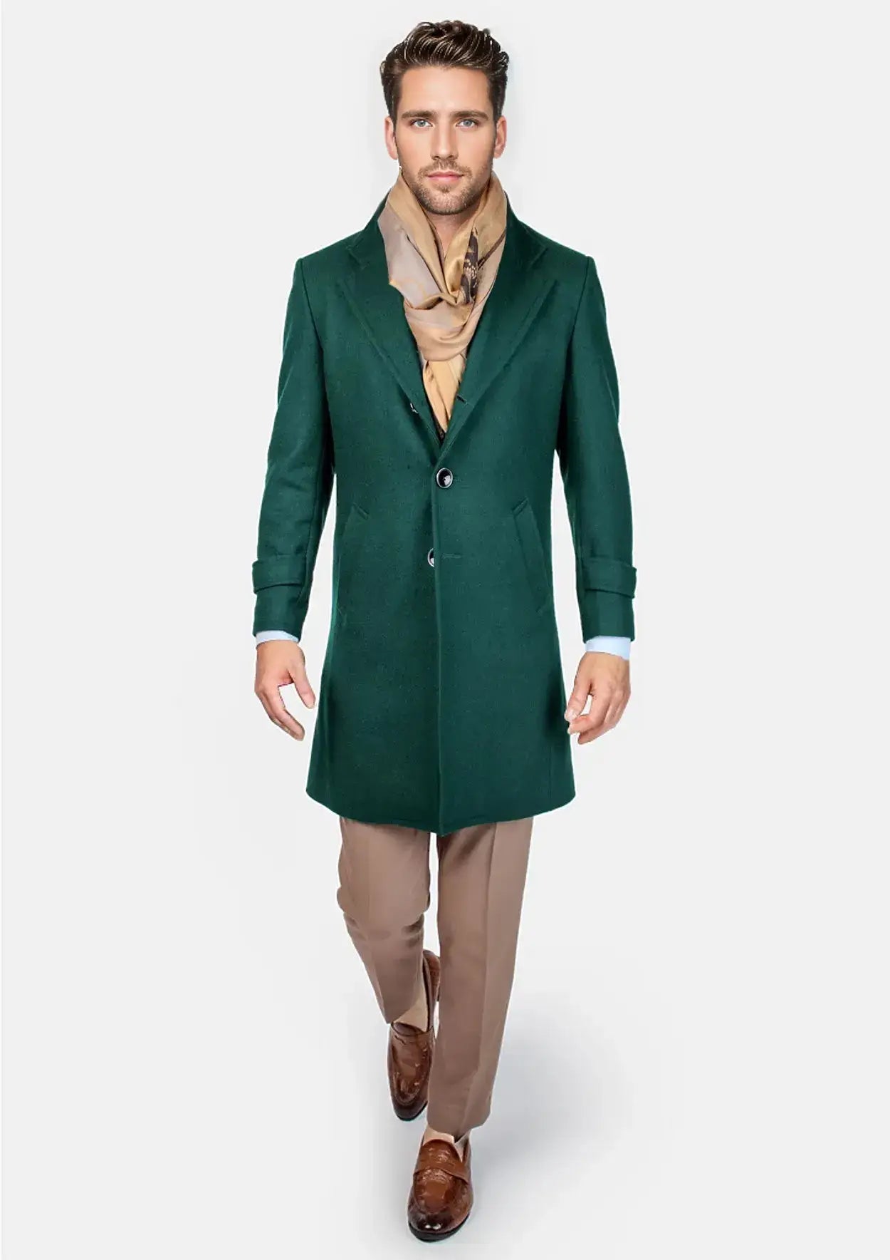 Green Classic Overcoat - SARTORO