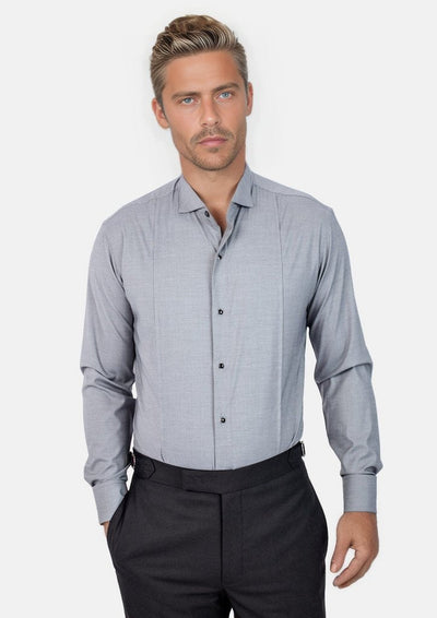 Grey Bamboo Tuxedo Shirt - SARTORO
