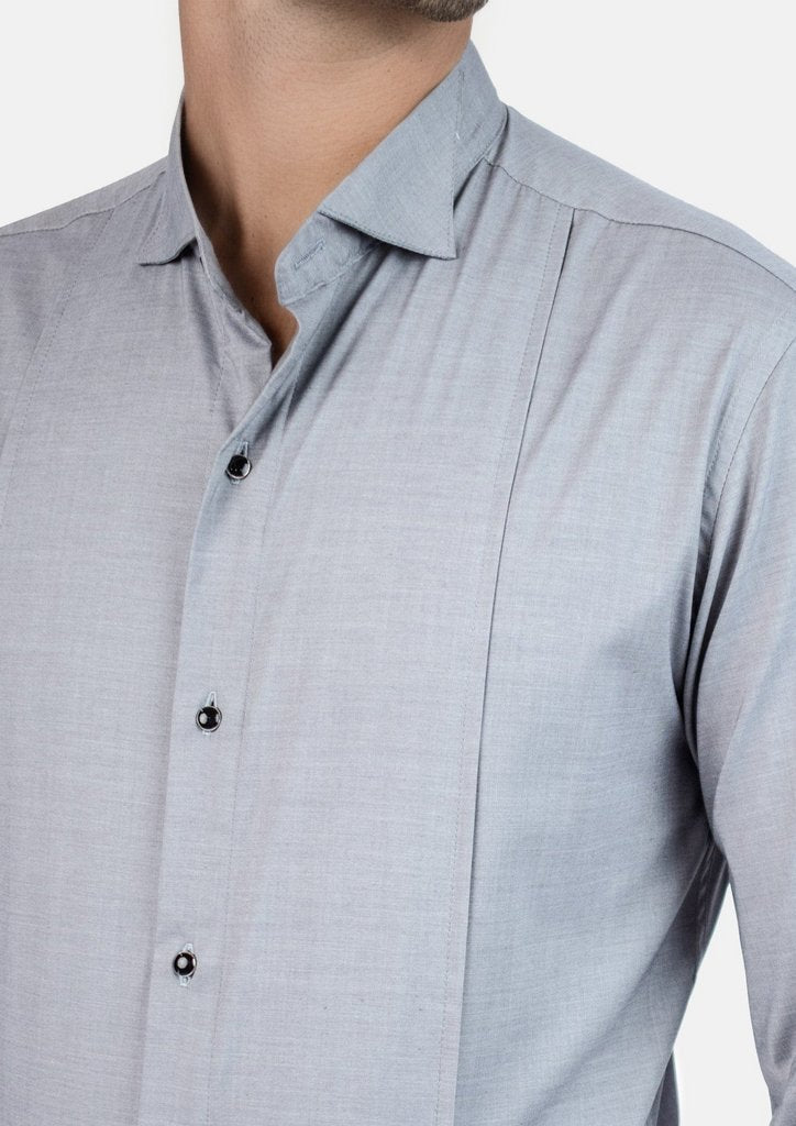 Grey Bamboo Tuxedo Shirt - SARTORO