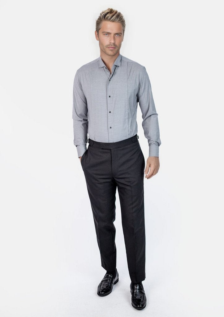 Grey Bamboo Tuxedo Shirt - SARTORO