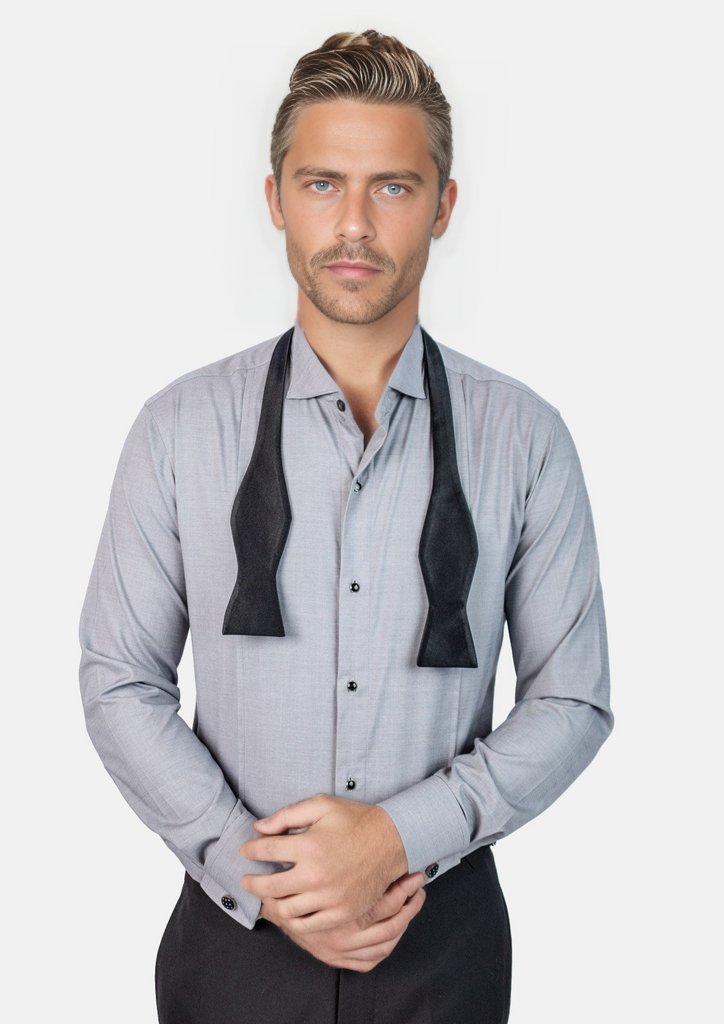 Grey Bamboo Tuxedo Shirt - SARTORO