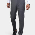 Grey Charcoal Crosshatch Pants - SARTORO