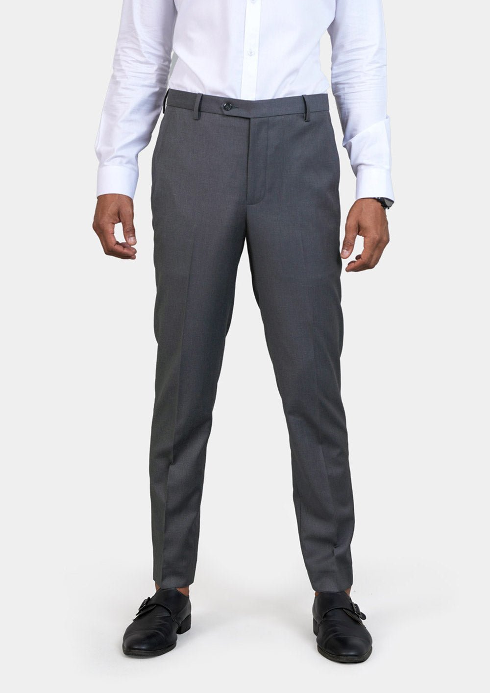 Grey Charcoal Crosshatch Pants - SARTORO