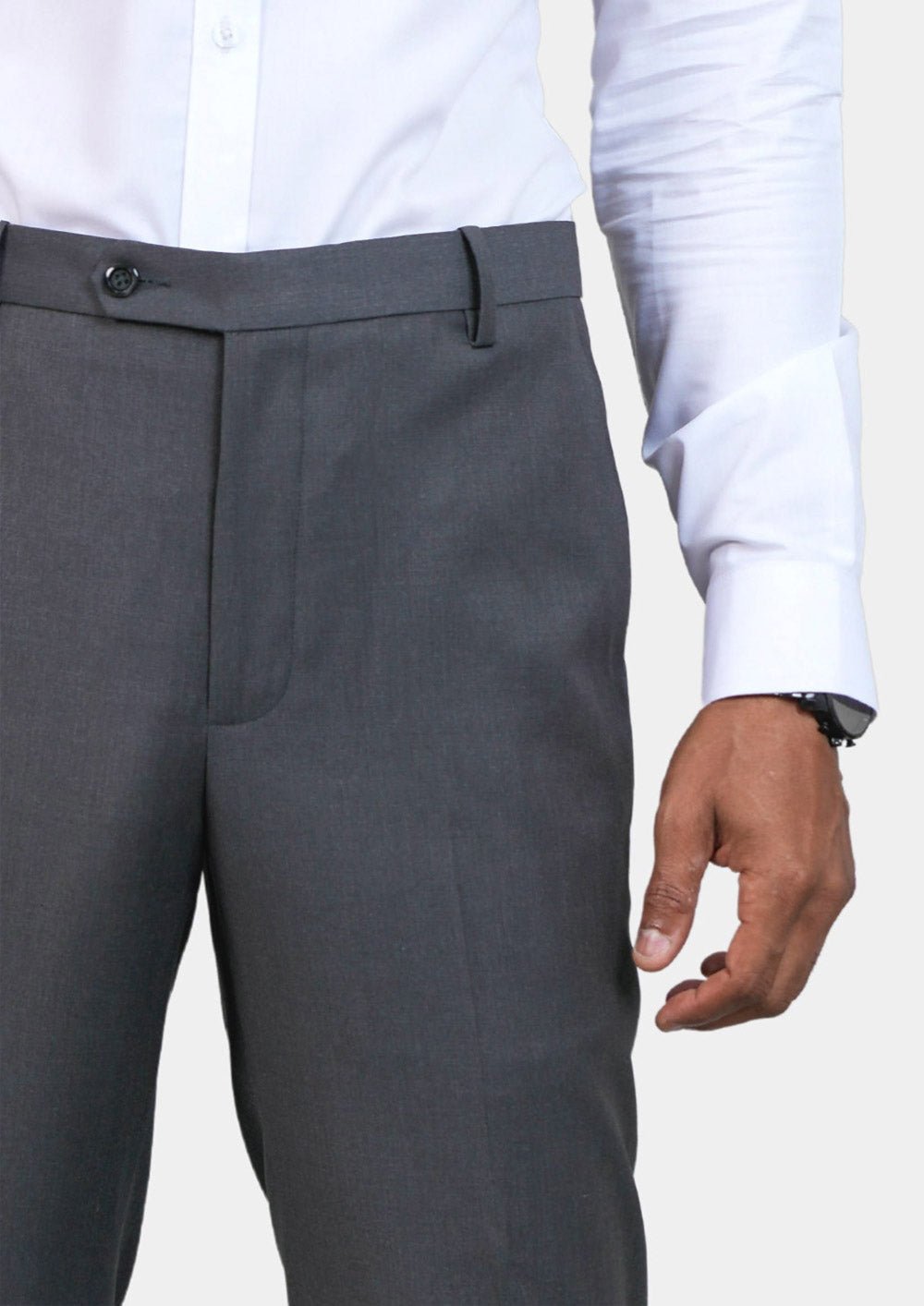 Grey Charcoal Crosshatch Pants - SARTORO