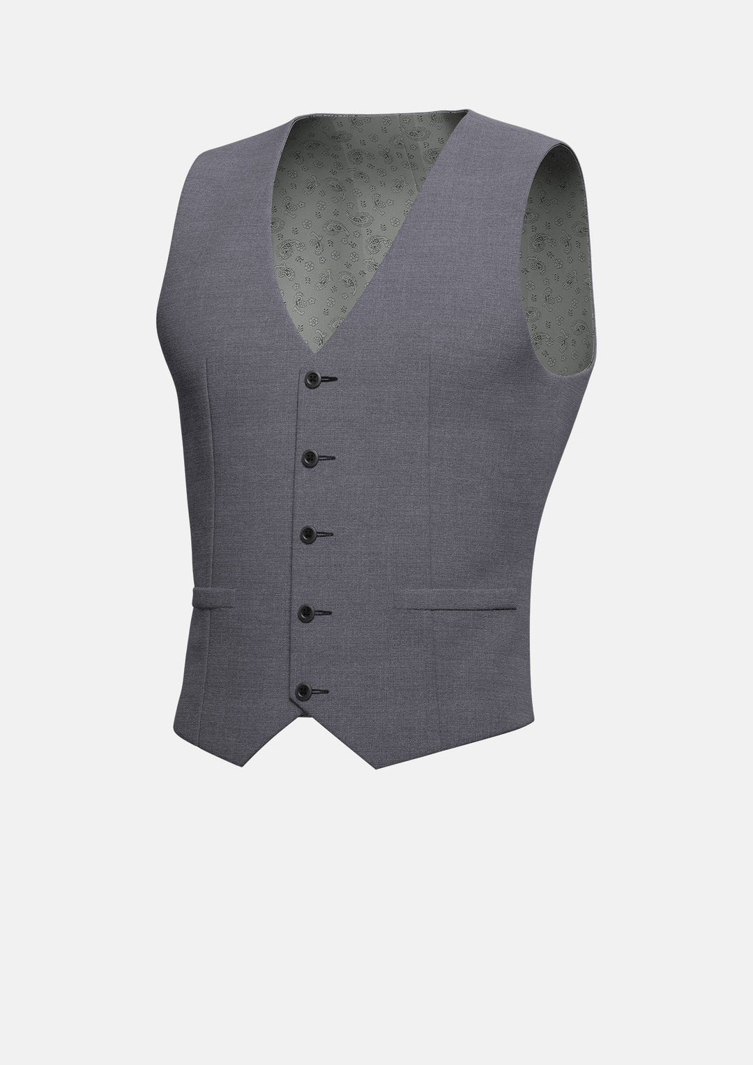 Grey Charcoal Crosshatch Vest - SARTORO