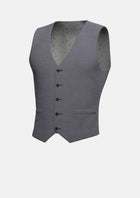 Grey Charcoal Crosshatch Vest - SARTORO277