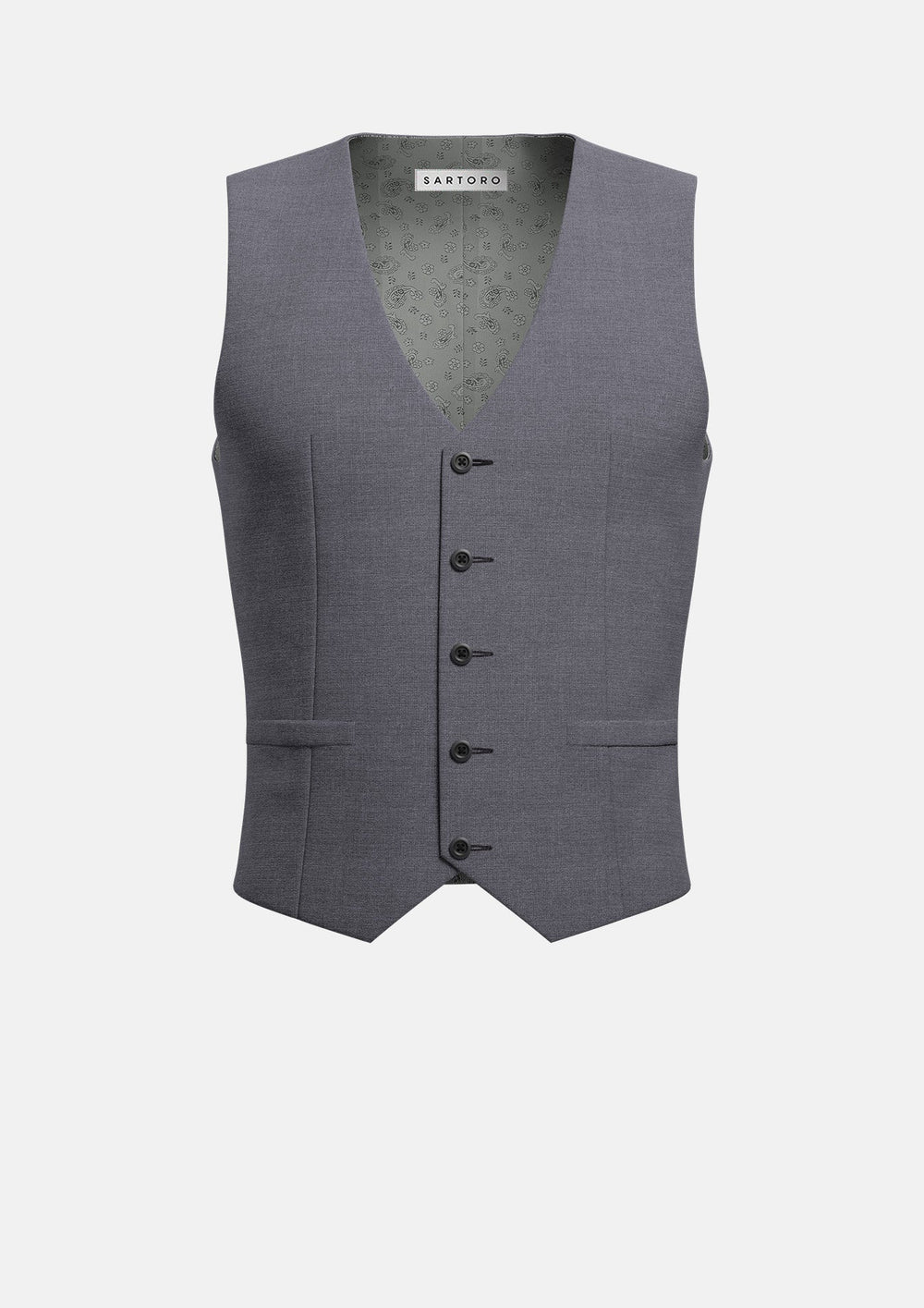 Grey Charcoal Crosshatch Vest749