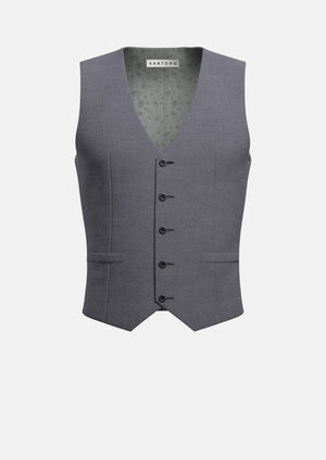 Grey Charcoal Crosshatch Vest