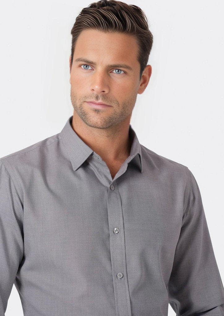 Grey Egyptian Cotton Broadcloth Shirt - SARTORO