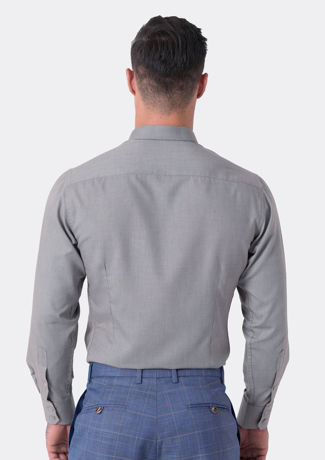 Grey Egyptian Cotton Broadcloth Shirt - SARTORO
