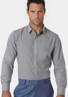 Grey Egyptian Cotton Broadcloth Shirt - SARTORO606