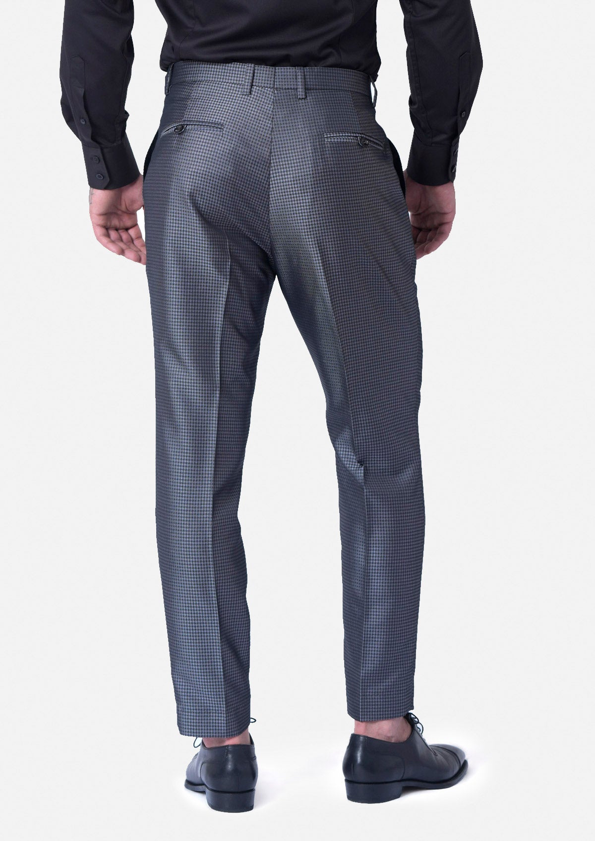 Grey Microcheck Pants - SARTORO