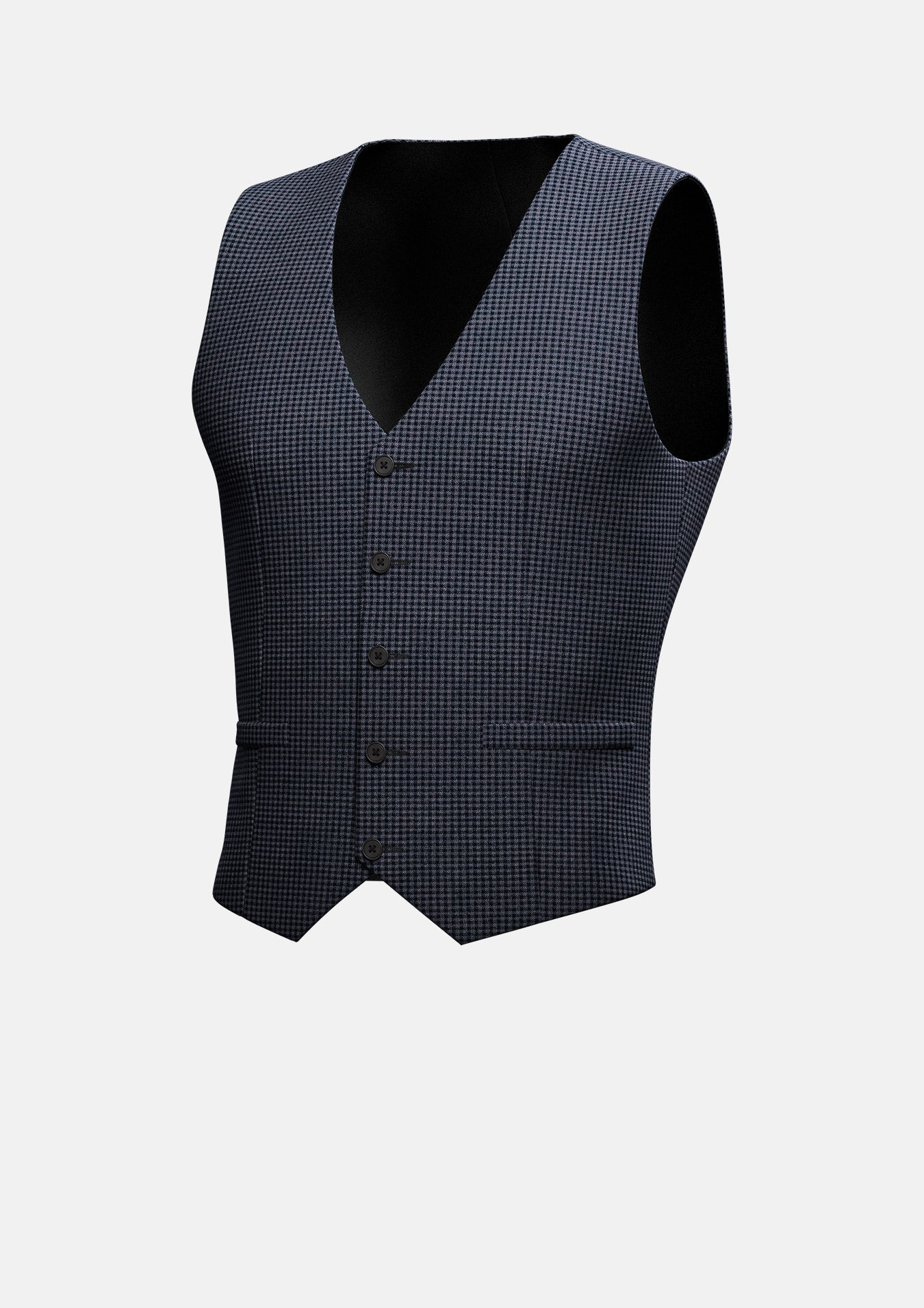 Grey Microcheck Vest - SARTORO
